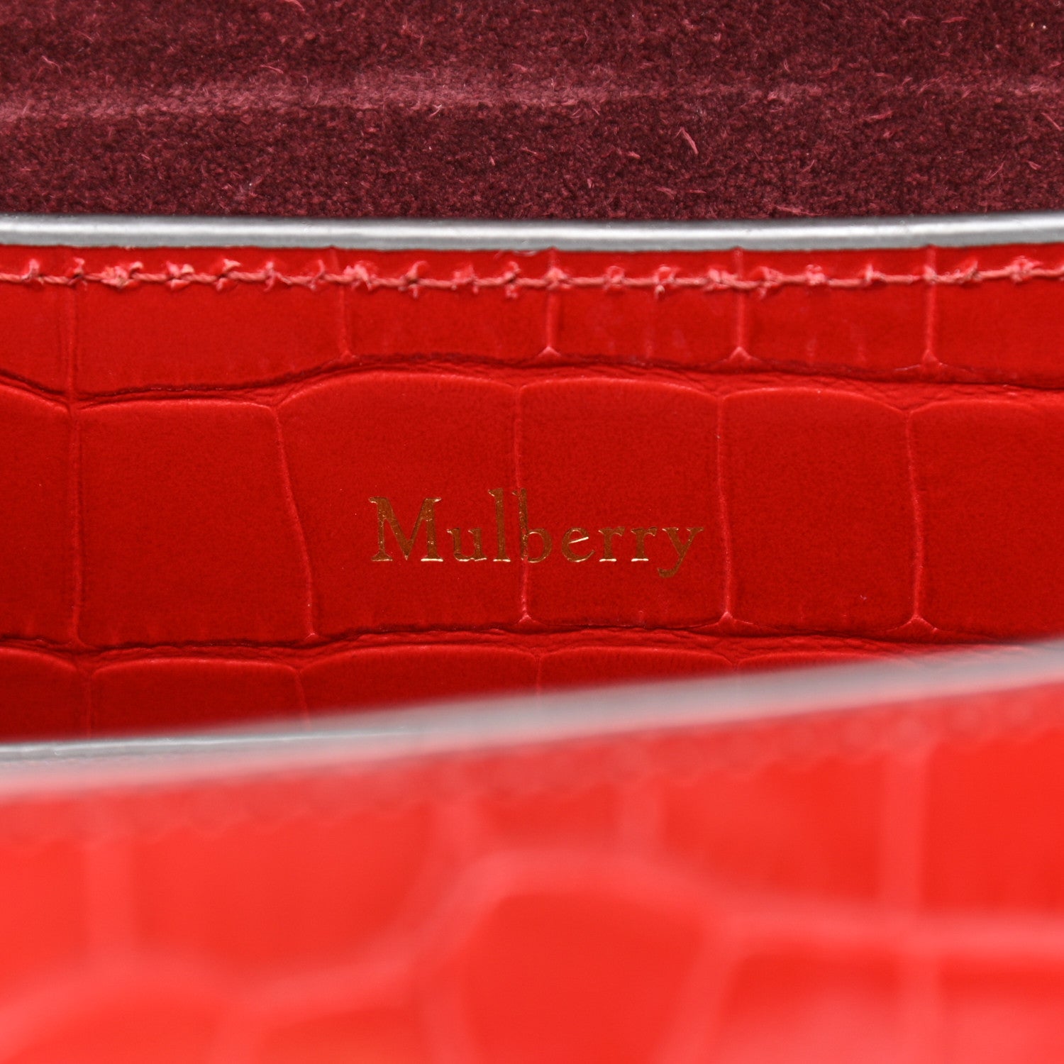 Mulberry Shiny Croc Calfskin Embossed Small Seaton 6 of 9
