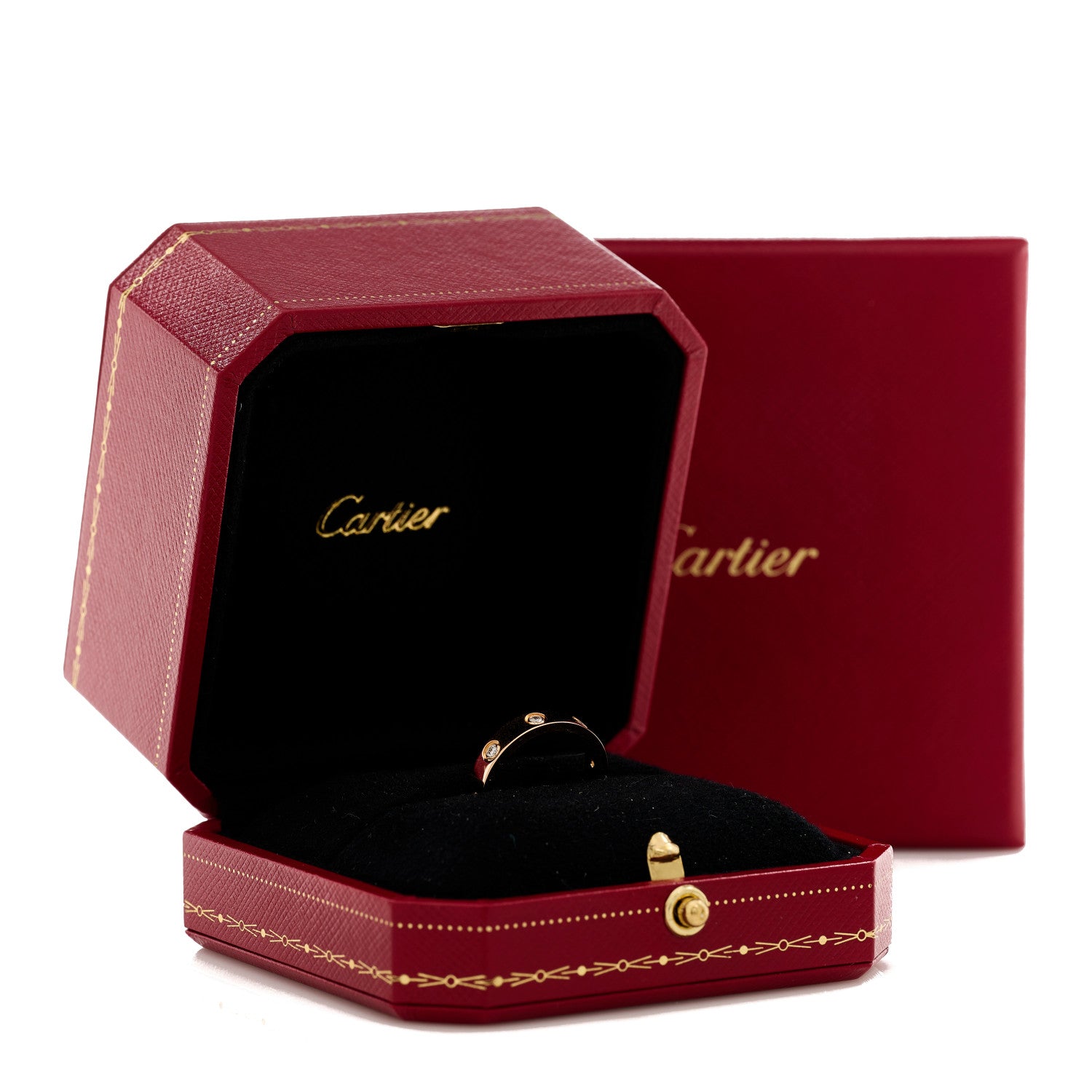 Cartier 18K Pink Gold 8 Diamond 4mm LOVE Wedding Band Ring 51 5.75 6 of 6