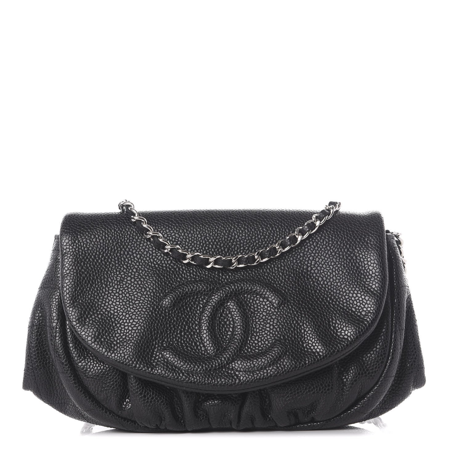 Chanel Caviar Half Moon Wallet On Chain WOC Black 1 of 10