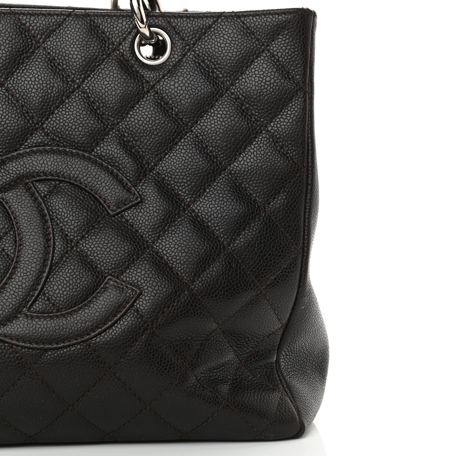 Chanel Caviar Quilted Grand Shopping Tote GST Dark Brown 11 of 13