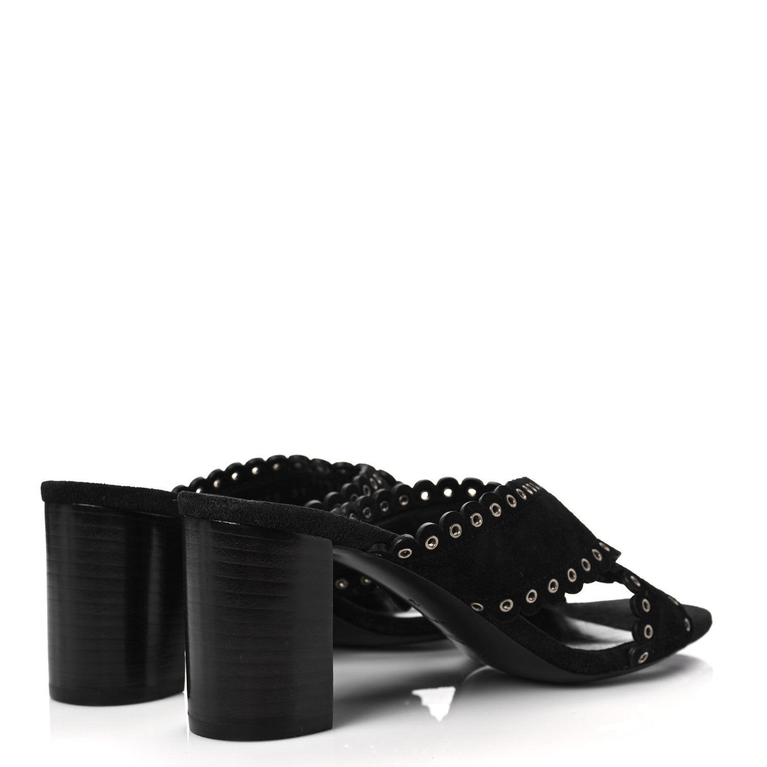 Saint Laurent Suede Eyelet LouLou 70 Mules 37 Black 4 of 8