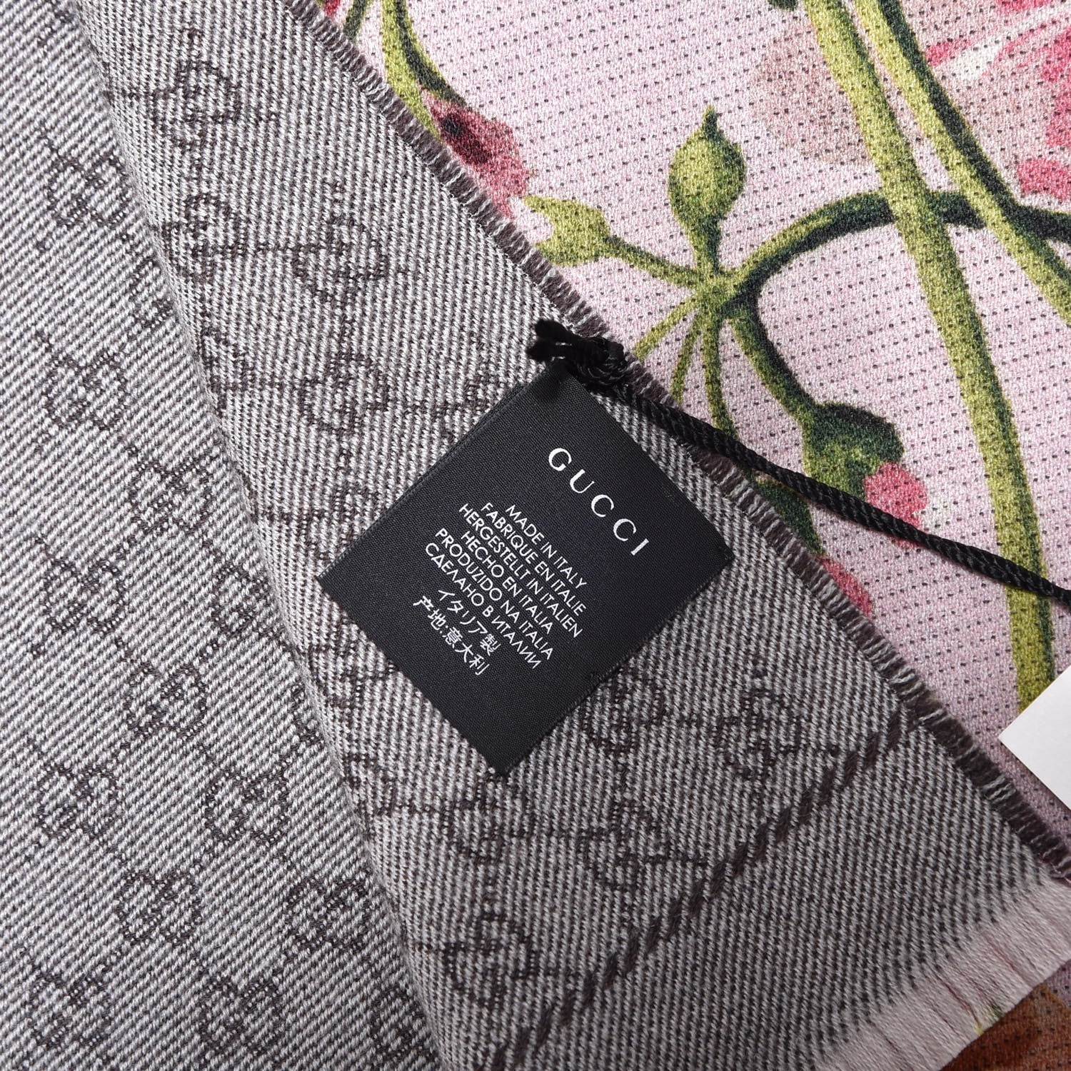 Gucci Wool GG Monogram Miniorophin Scarf Shell Pink 5 of 5