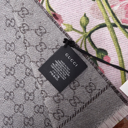 Gucci Wool GG Monogram Miniorophin Scarf Shell Pink 5 of 5