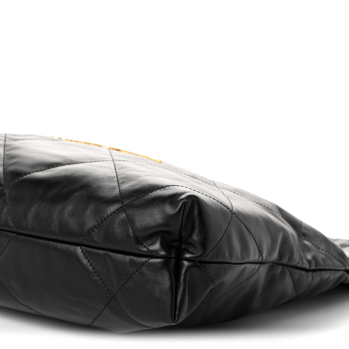 Shiny Calfskin Quilted Small Chanel 22  Black