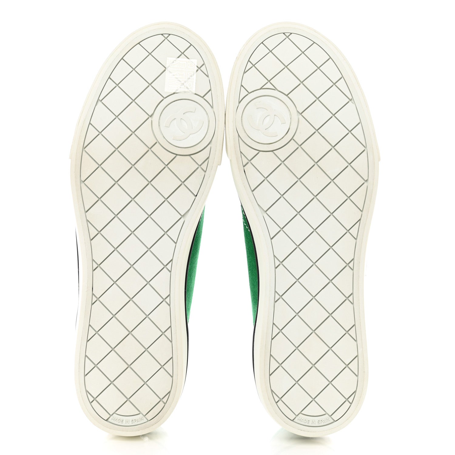Chanel Suede Calfskin Lace Up Cap Toe Sneakers 41 Green 5 of 8