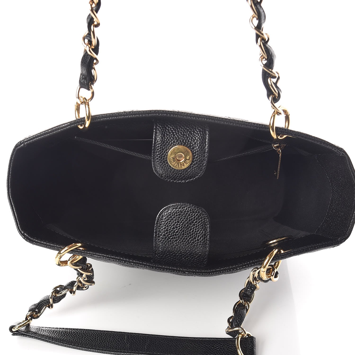 Chanel Caviar Quilted Petit Shopping Tote PST Black 5 of 11