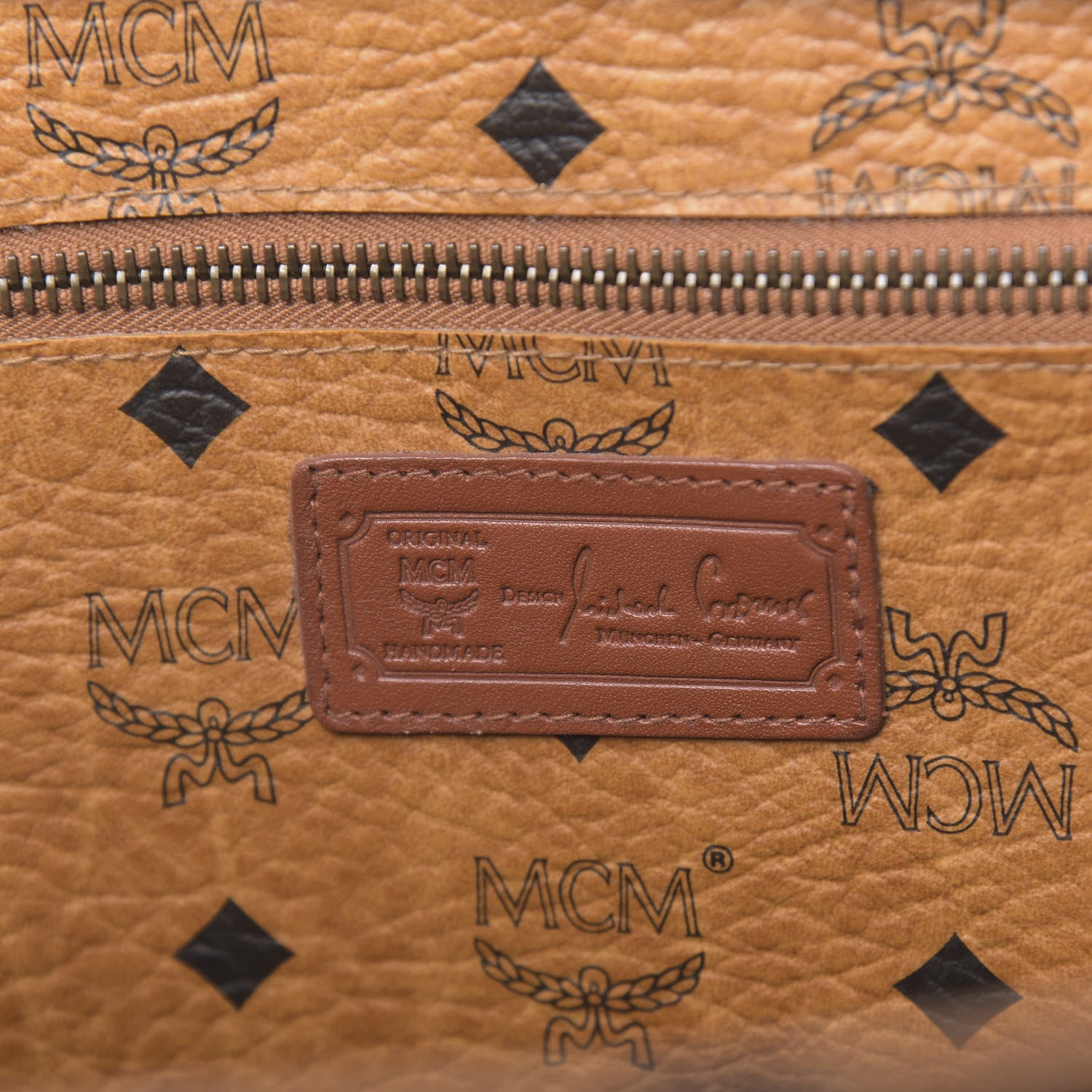 MCM Visetos Shopper Tote Cognac 6 of 16