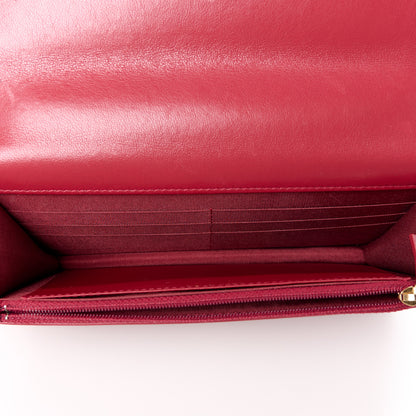 Chanel Shiny Goatskin Quilted Chanel 19 Wallet On Chain WOC Rouge 5 of 12