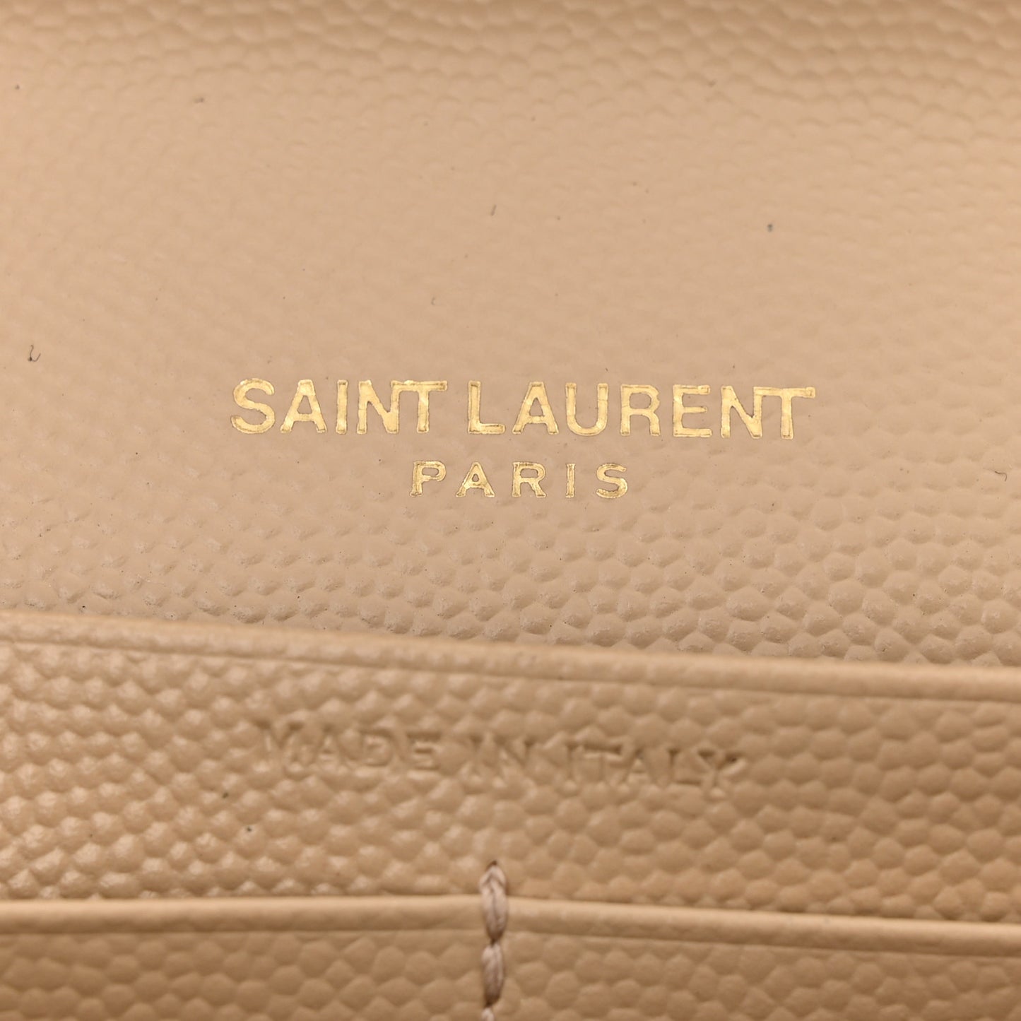 Grain De Poudre Matelasse Chevron Monogram Chain Wallet Dark Beige