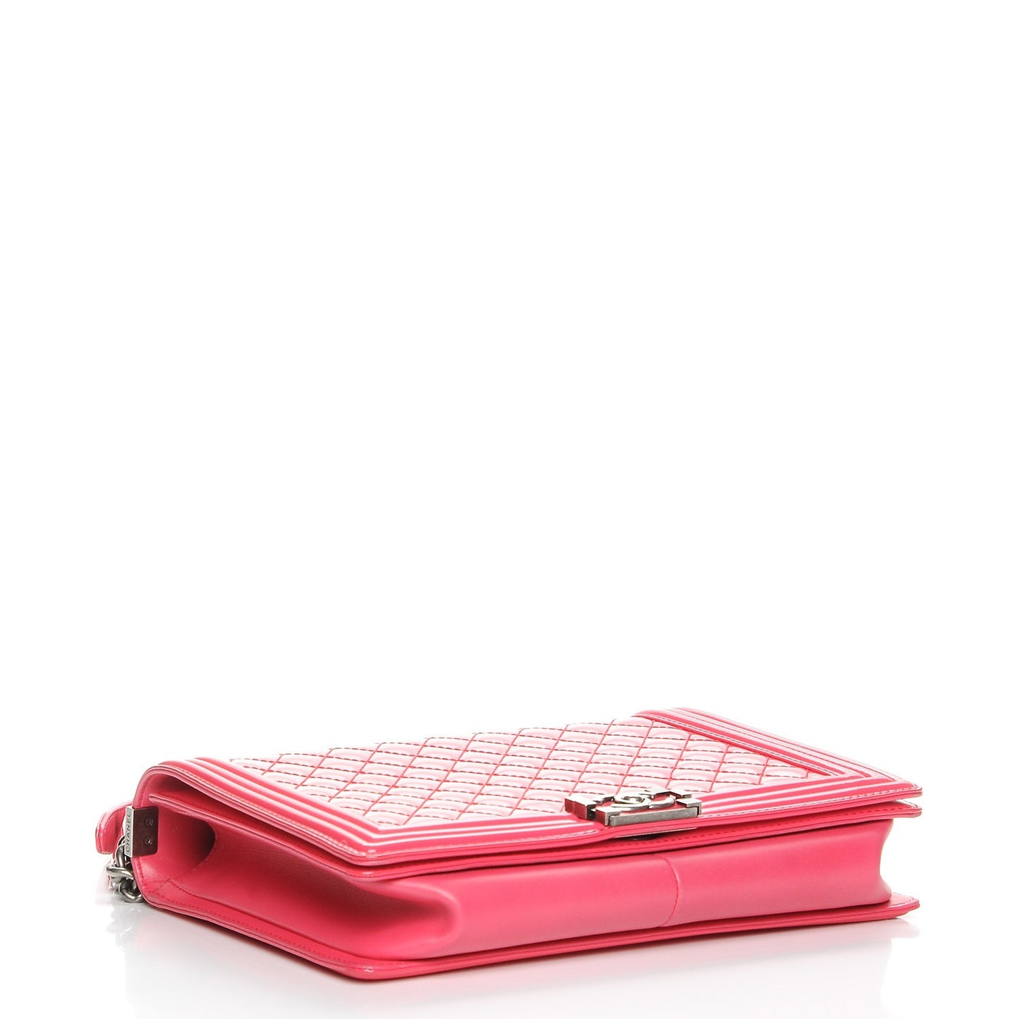 Patent Quilted Large Boy Flap Pink