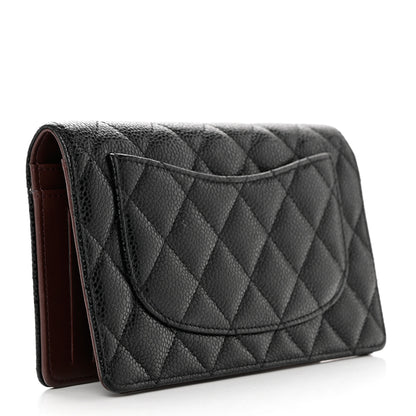 Chanel Caviar Quilted Yen Wallet Black 3 of 8