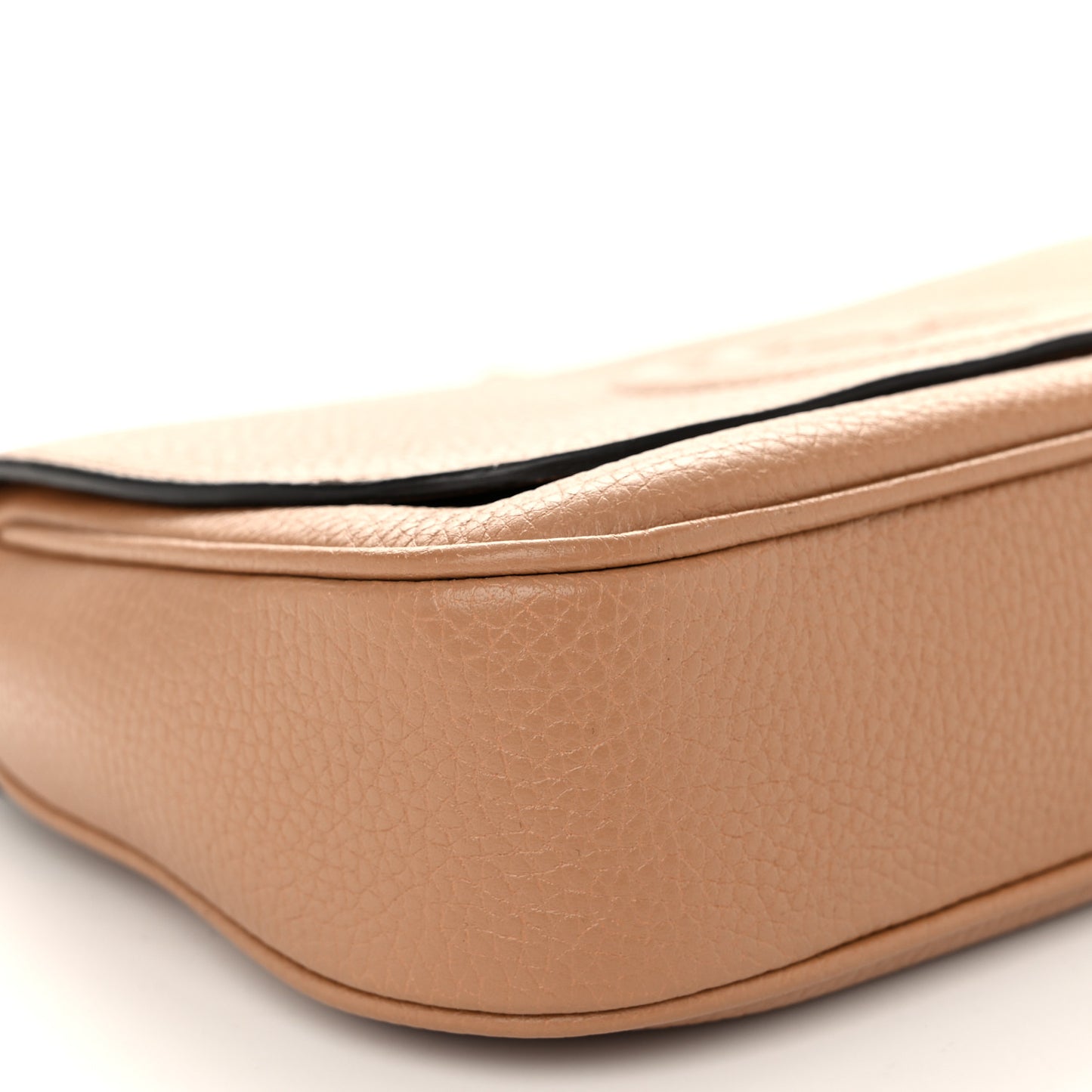 Pebbled Calfskin Medium Soho Flap Crossbody Camelia