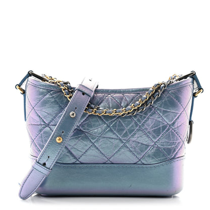 Chanel Iridescent Aged Calfskin Quilted Small Gabrielle Hobo Blue 1 of 11