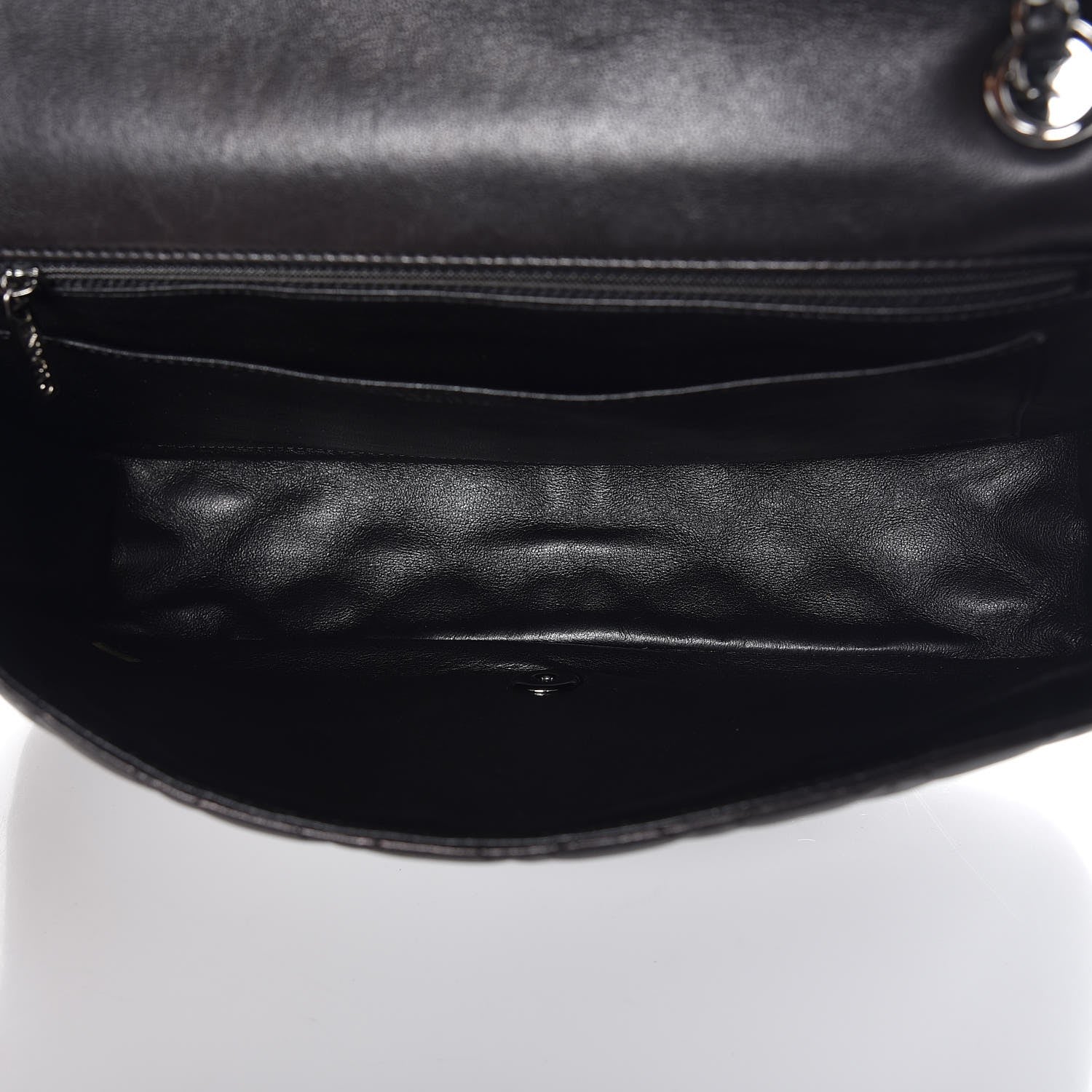 Chanel Lambskin Quilted Large Twist Two Tone Flap Bag Black Burgundy 6 of 8