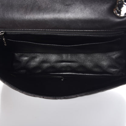 Chanel Lambskin Quilted Large Twist Two Tone Flap Bag Black Burgundy 6 of 8