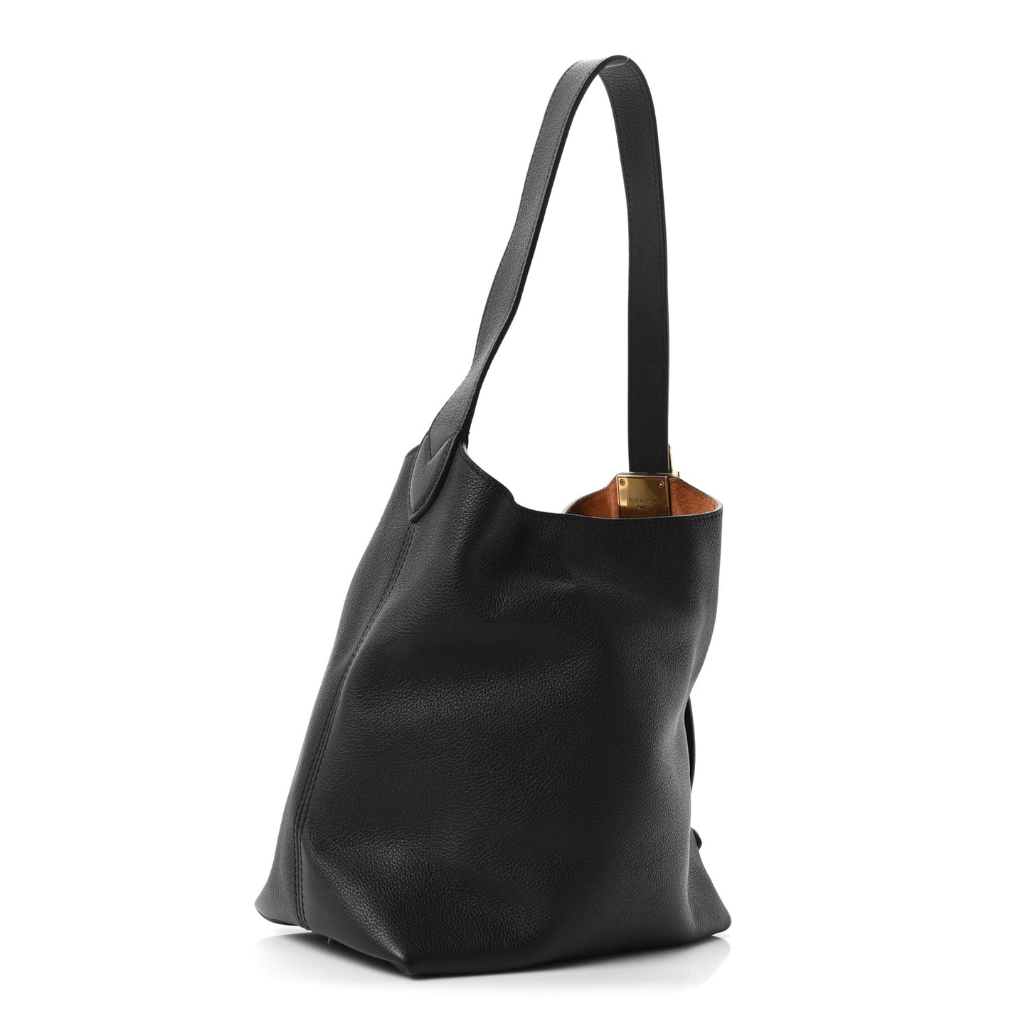 Grained Calfskin Low Key Hobo PM Black