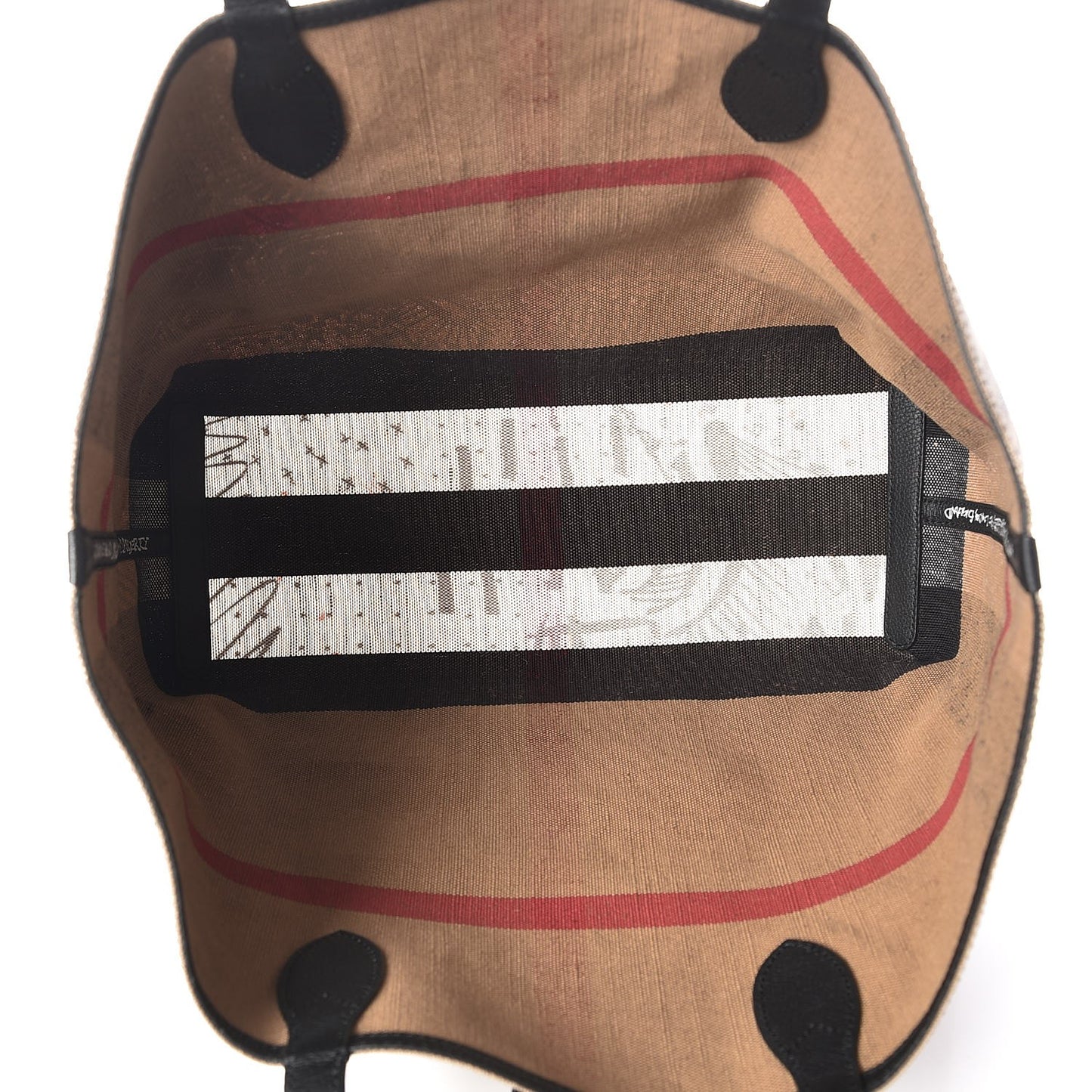 Coated Canvas Mega Check Medium Doodle Tote Black