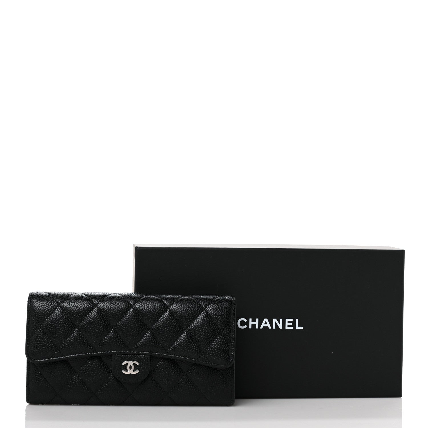 Chanel Caviar Quilted Large Gusset Flap Wallet Black 10 of 10