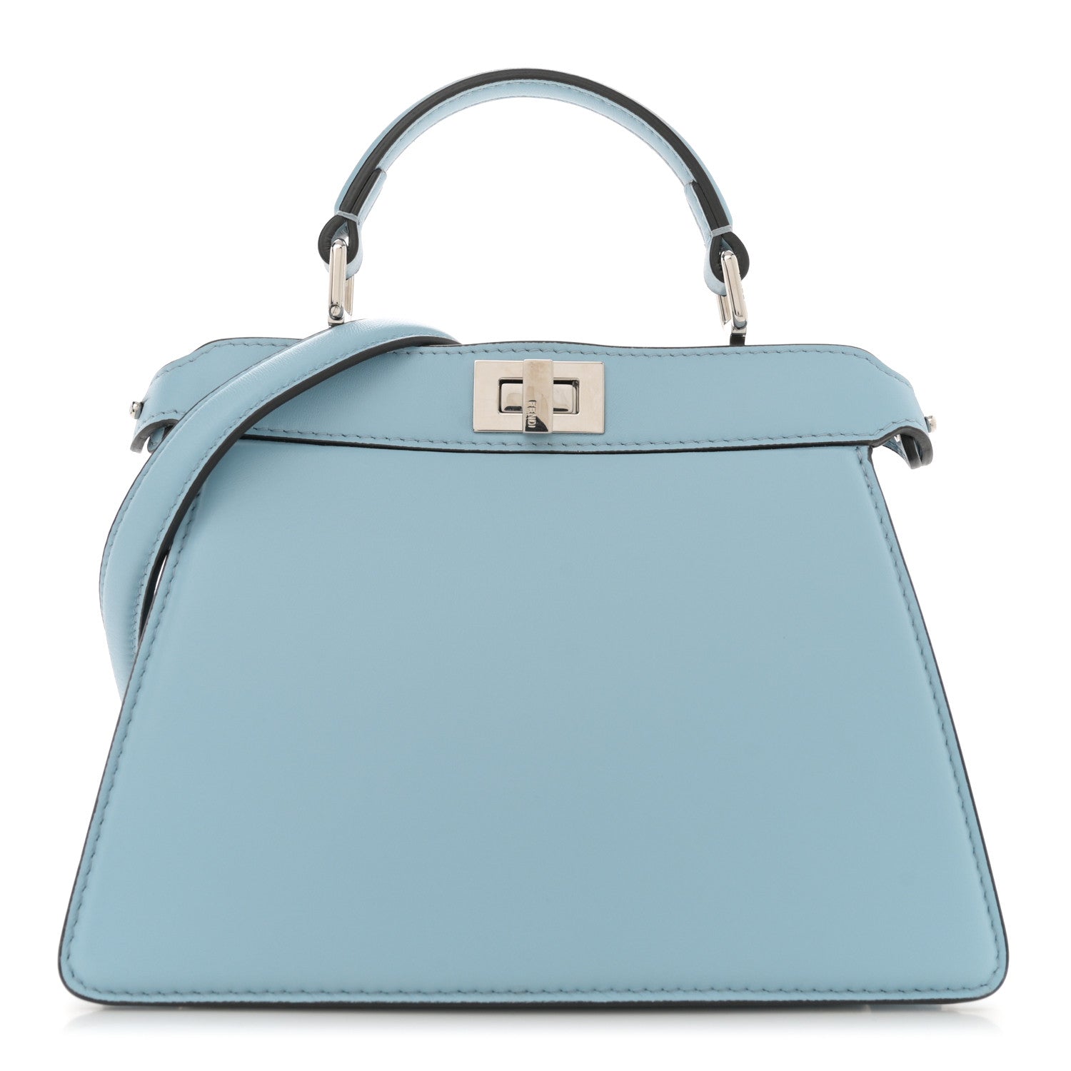 Fendi Shiny Nappa Petite Peekaboo I SEE U Satchel Azzurro Baby 1 of 10