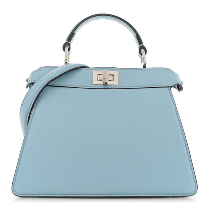 Fendi Shiny Nappa Petite Peekaboo I SEE U Satchel Azzurro Baby 1 of 10