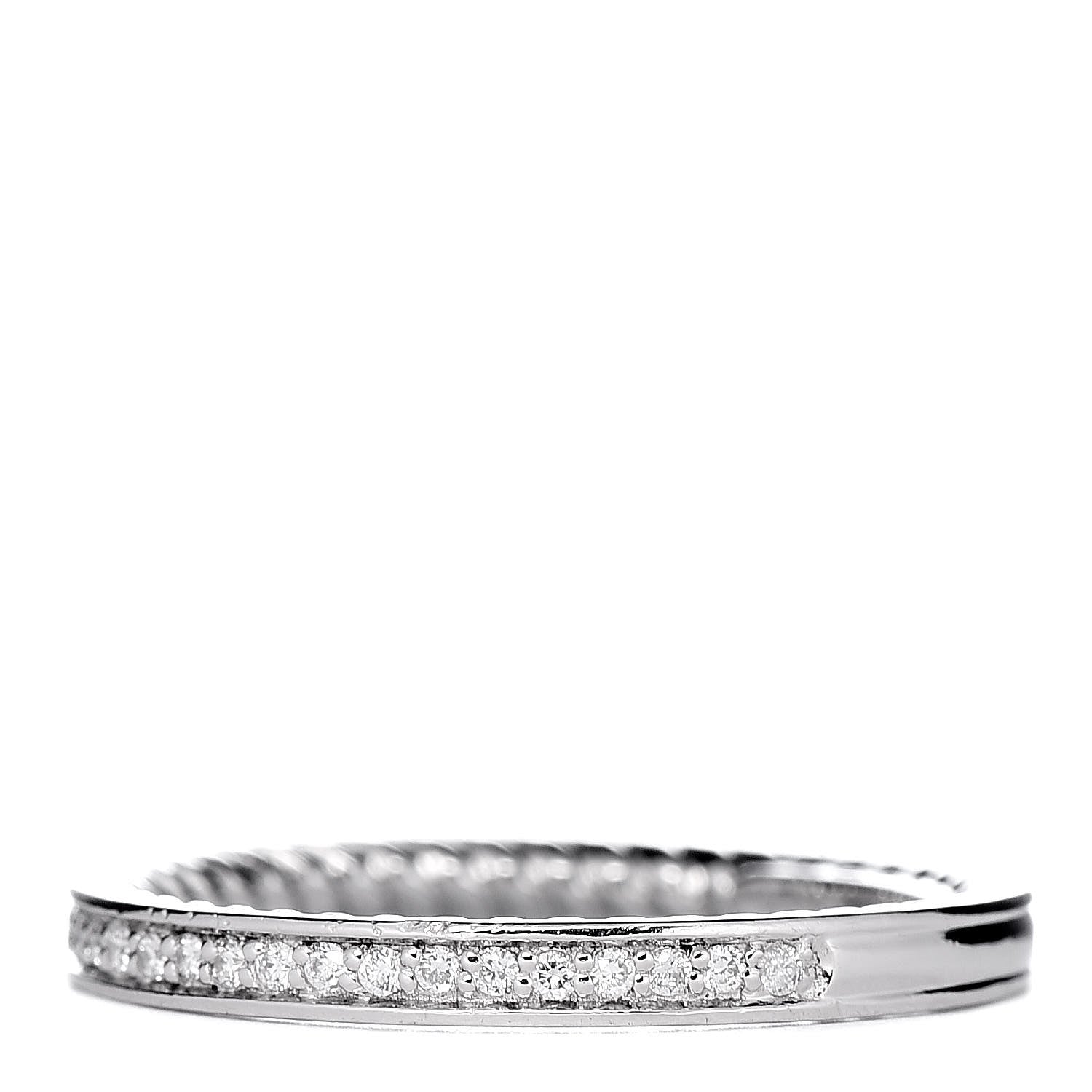 David Yurman Platinum Diamond 2.3mm Eden Half Eternity Wedding Band Ring 52 6 3 of 6