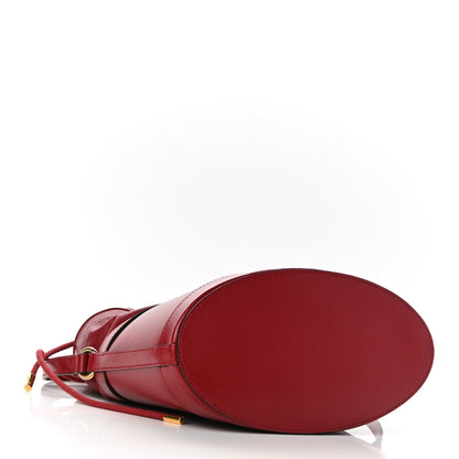 Gucci Azalea Sakai Calfskin Horsebit 1955 Drawstring Bucket Bag New Cherry Red 4 of 9