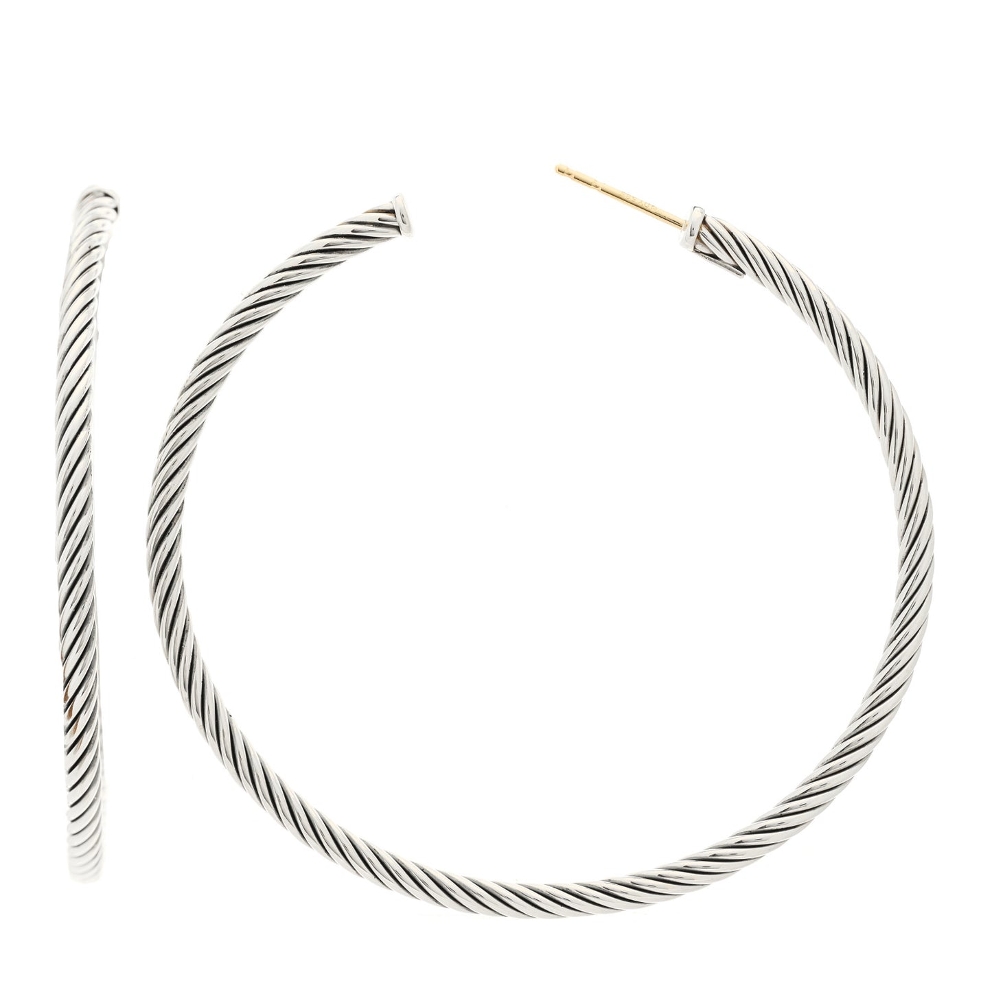 Sterling Silver Extra Large Cable Classics Hoop Earrings
