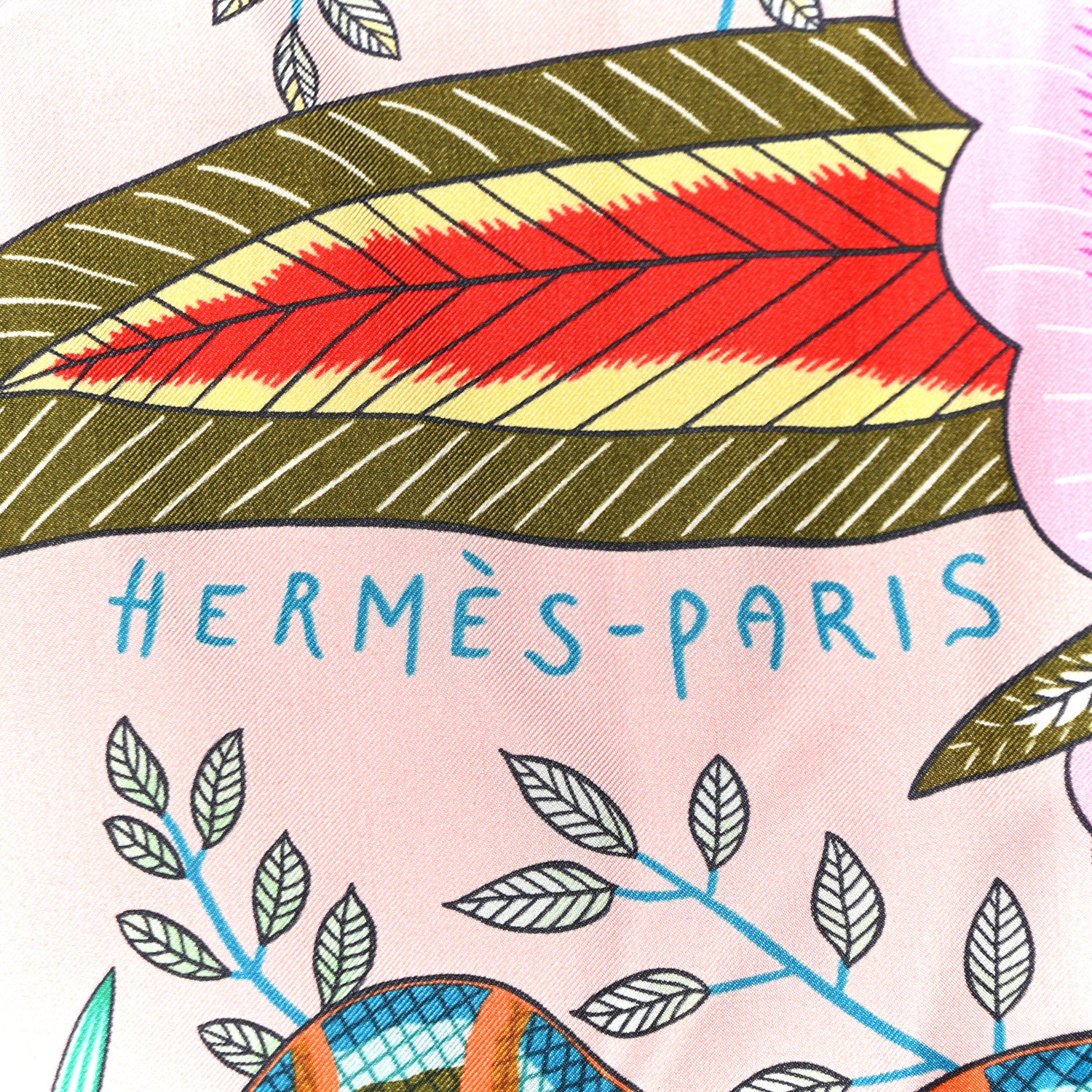 Hermes Silk Flowers of South Africa Scarf 140 Rose Mauve Vert 2 of 4