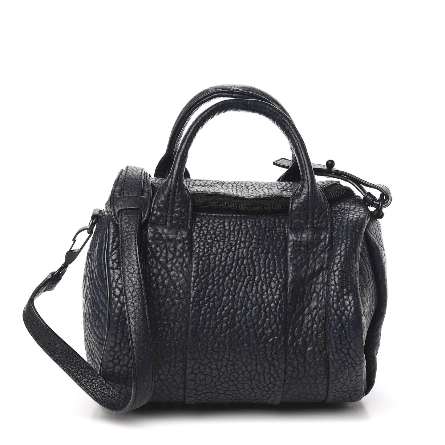 Pebbled Lambskin Rockie Navy Matte Black Hardware