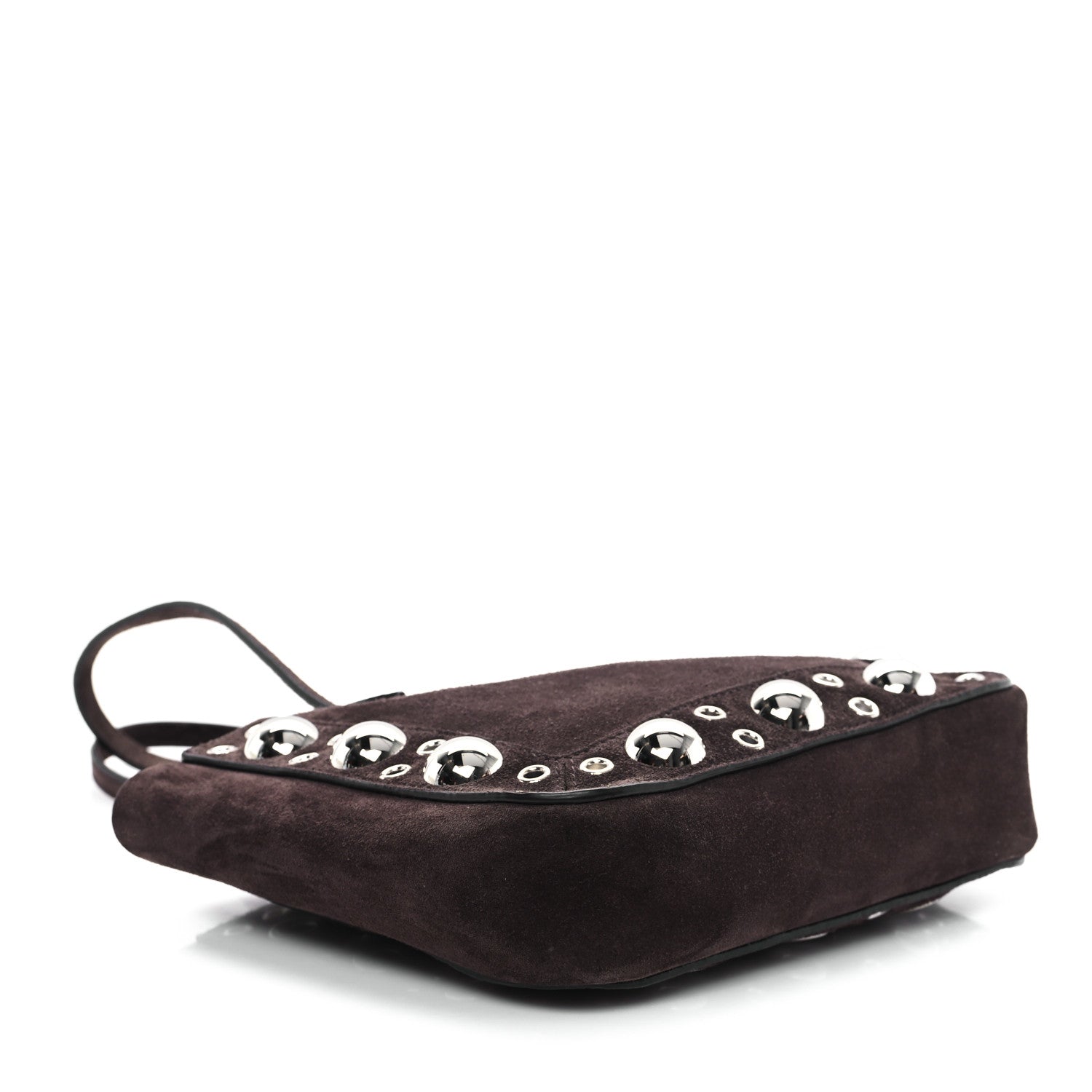Valentino Garavani Suede Studded Mini Nellcote Shopping Tote Brown 4 of 9