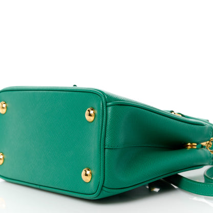Prada Saffiano Mini Galleria Double Zip Tote Biliardo 11 of 13