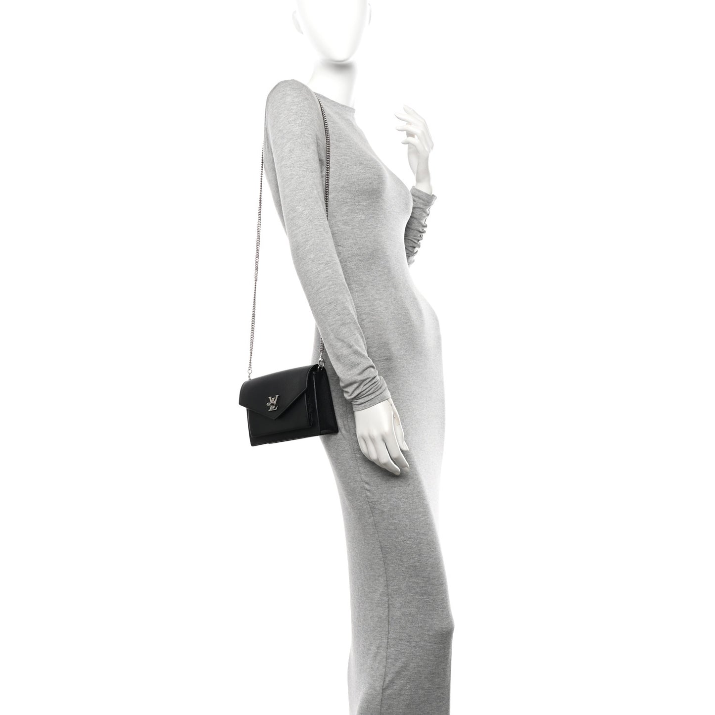 Soft Calfskin My Lockme Chain Pochette Black