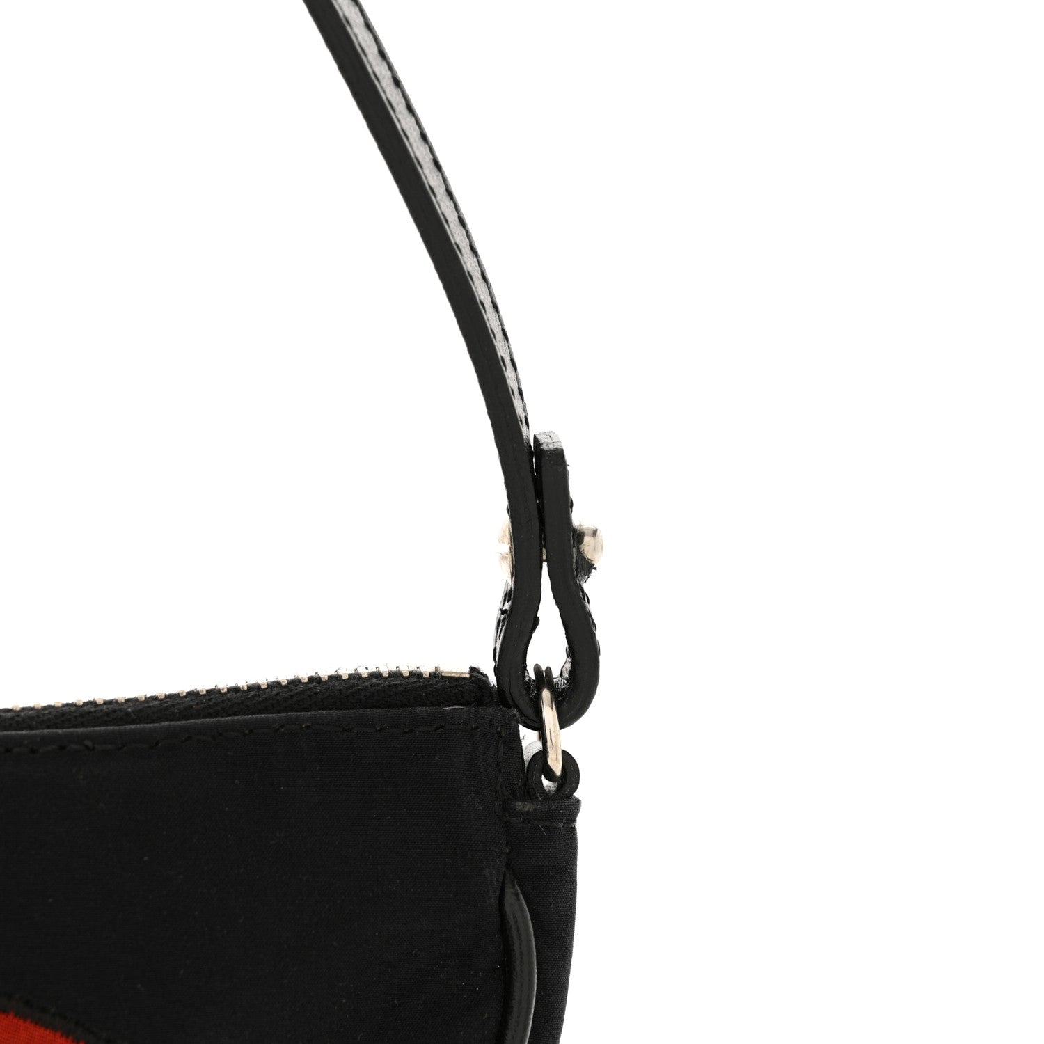 Christian Dior Canvas Stitched Flower Sequins Mini Saddle Pochette Black Red 11 of 11