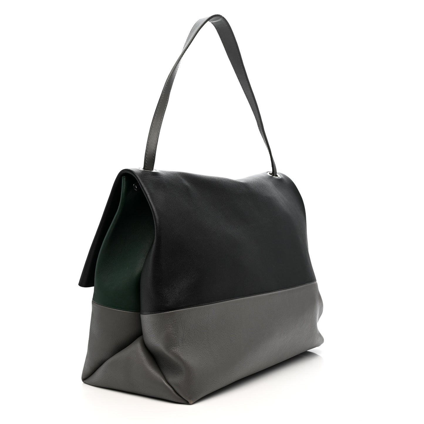 Calfskin All Soft Shoulder Bag Black Grey Green