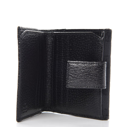 Gucci Monogram Textured Calfskin Metal Bar French Flap Wallet Black 5 of 7