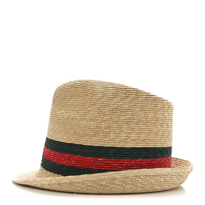 Gucci Abaca Straw Web Fedora Hat L 4 of 9