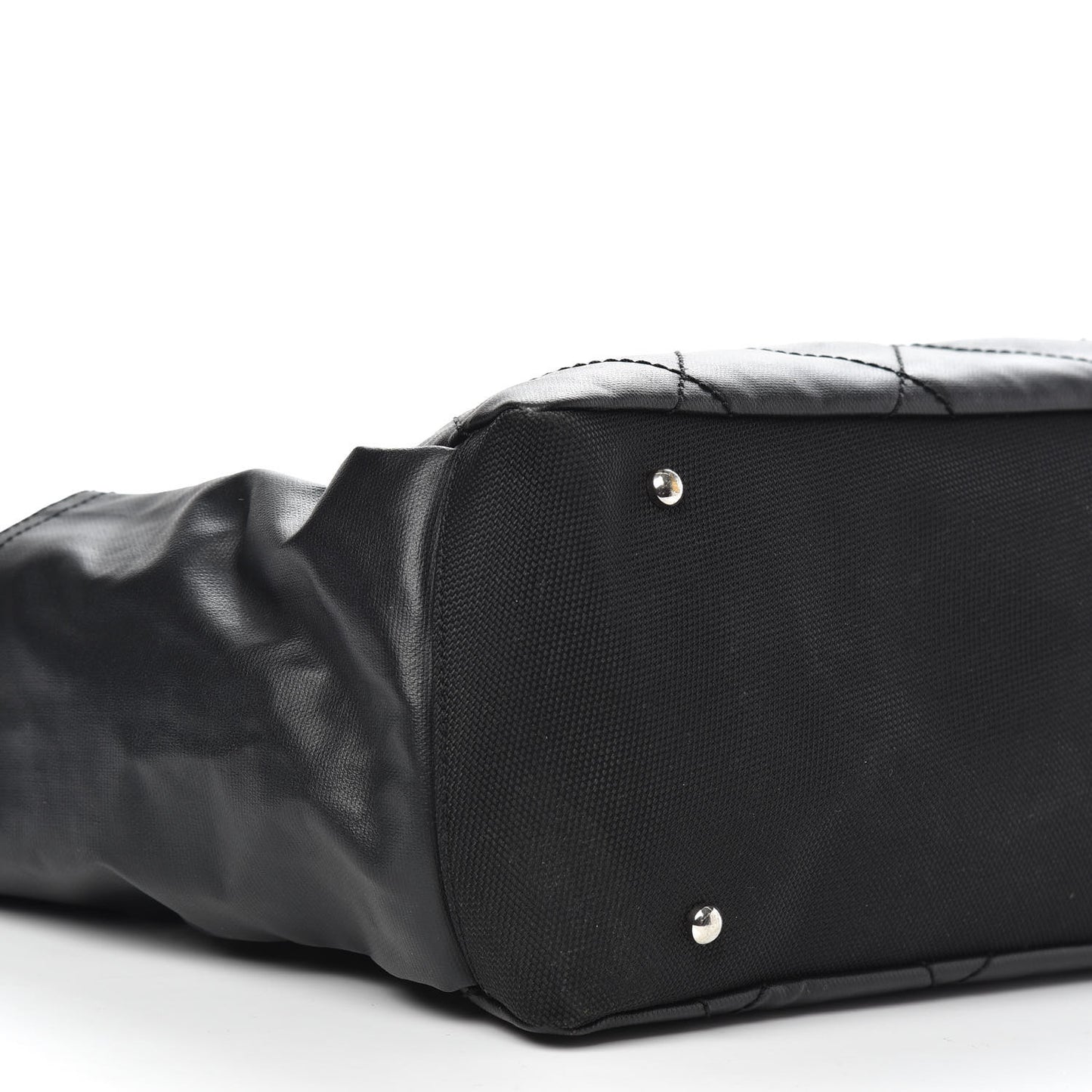 Coated Canvas Quilted Large Paris Biarritz Tote Black