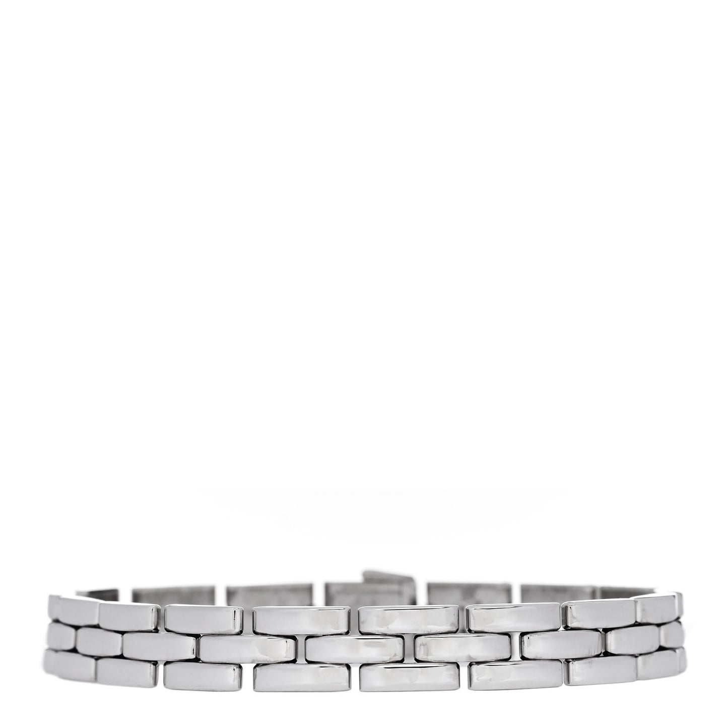 18k White Gold Panthere Maillon Three Row Bracelet