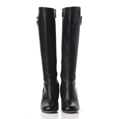 Gucci Calfskin Interlocking G Knee High Boots 38 Black 3 of 10