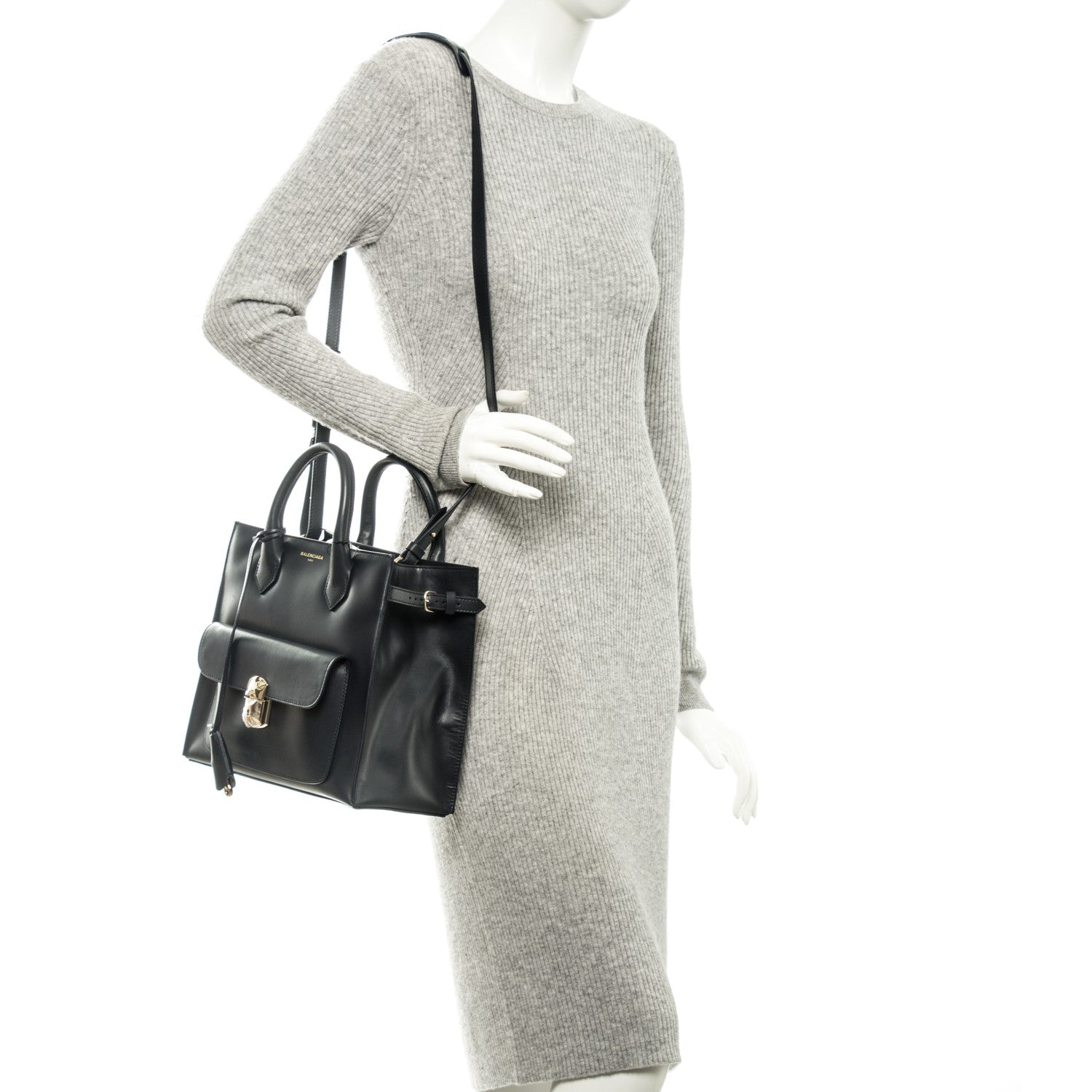 Balenciaga Calfskin Padlock All Afternoon Bleu Nuit 2 of 7