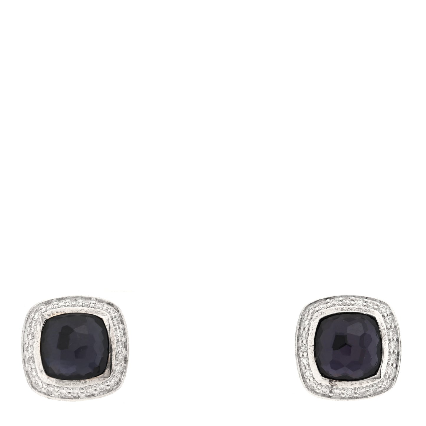 Sterling Silver Diamond Black Orchid 7mm Petite Albion Earrings