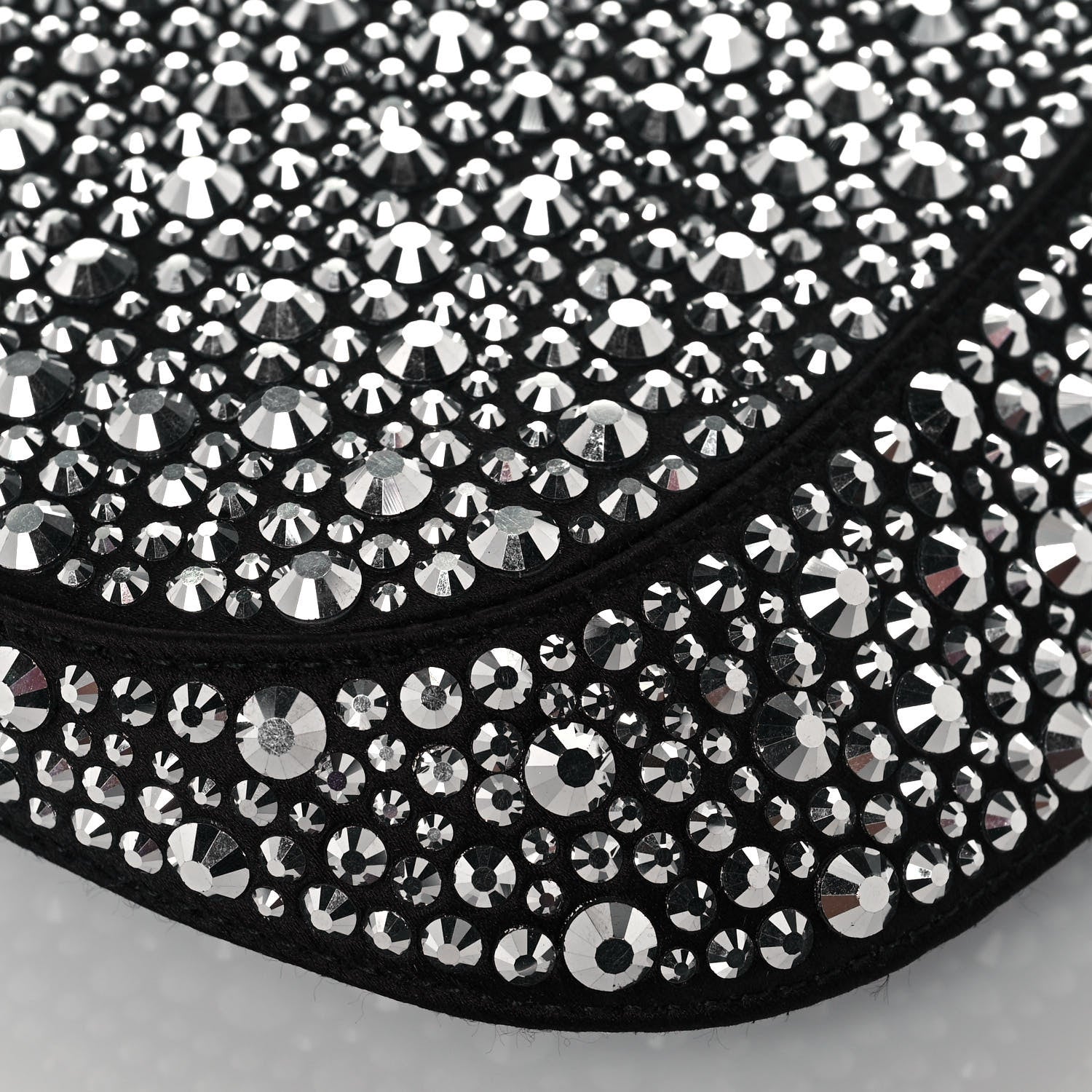 Prada Satin Crystal Cleo Adjustable Strap Shoulder Bag Metal 8 of 11