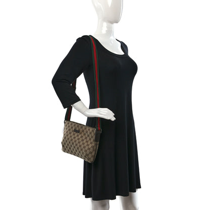 Gucci Monogram Web Small Flat Messenger Crossbody Dark Brown 2 of 9