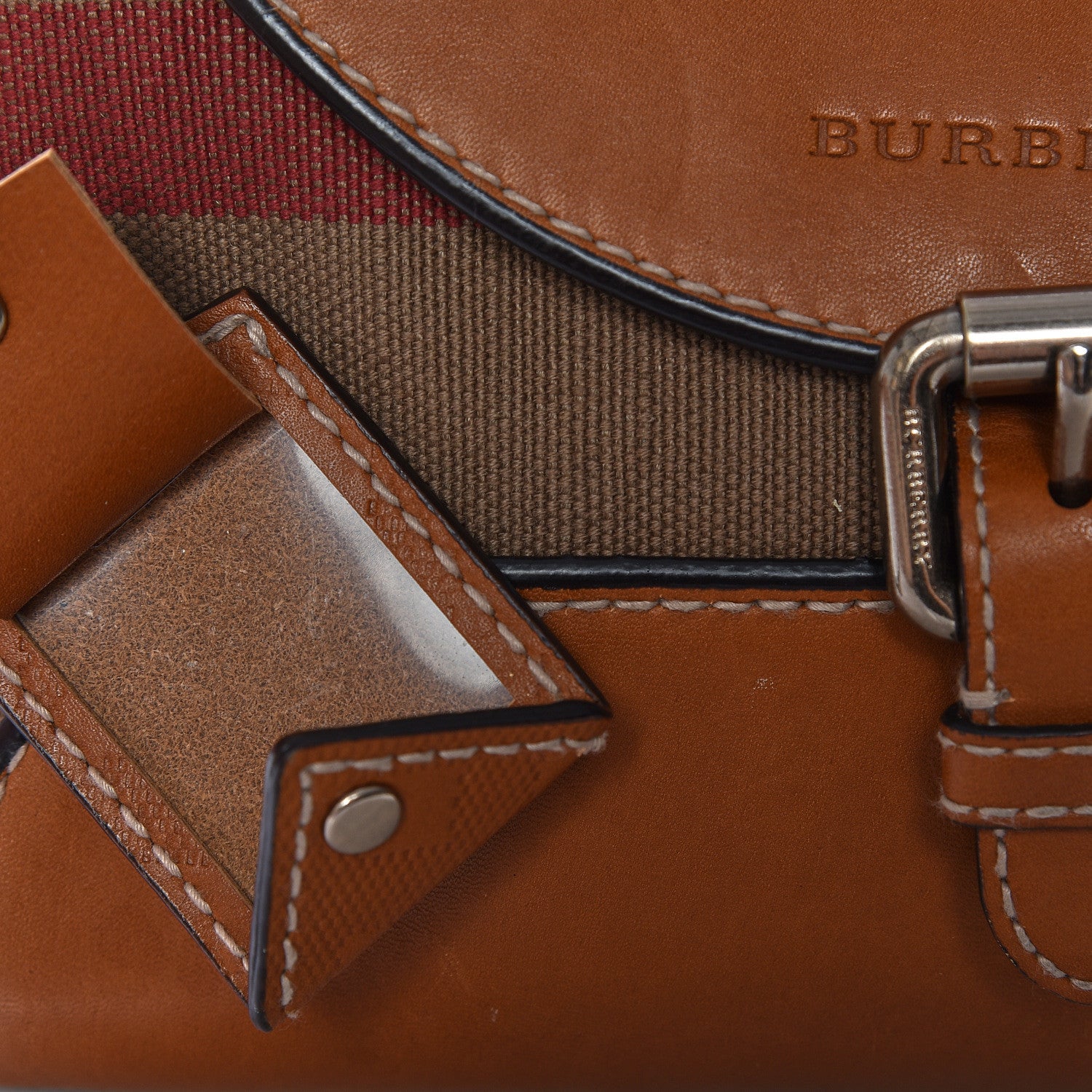 Burberry Canvas House Check Small Henham Crossbody Tan 7 of 11