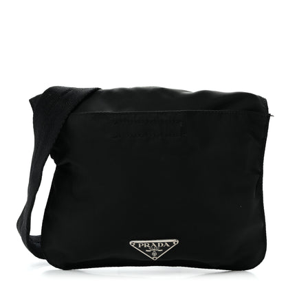 Prada Nylon Mini Flat Messenger Bag Black 1 of 11