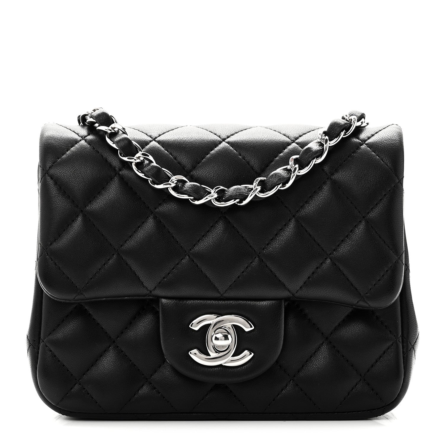 Chanel Lambskin Quilted Mini Square Flap Black 1 of 10