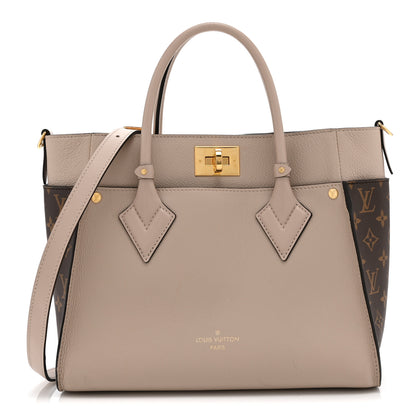 Louis Vuitton Calfskin Monogram On My Side MM Greige 1 of 10