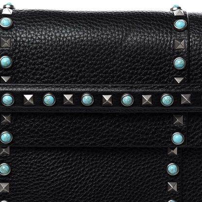 Valentino Garavani Alce Calfskin My Rockstud Rolling Frame Bag Black 7 of 9