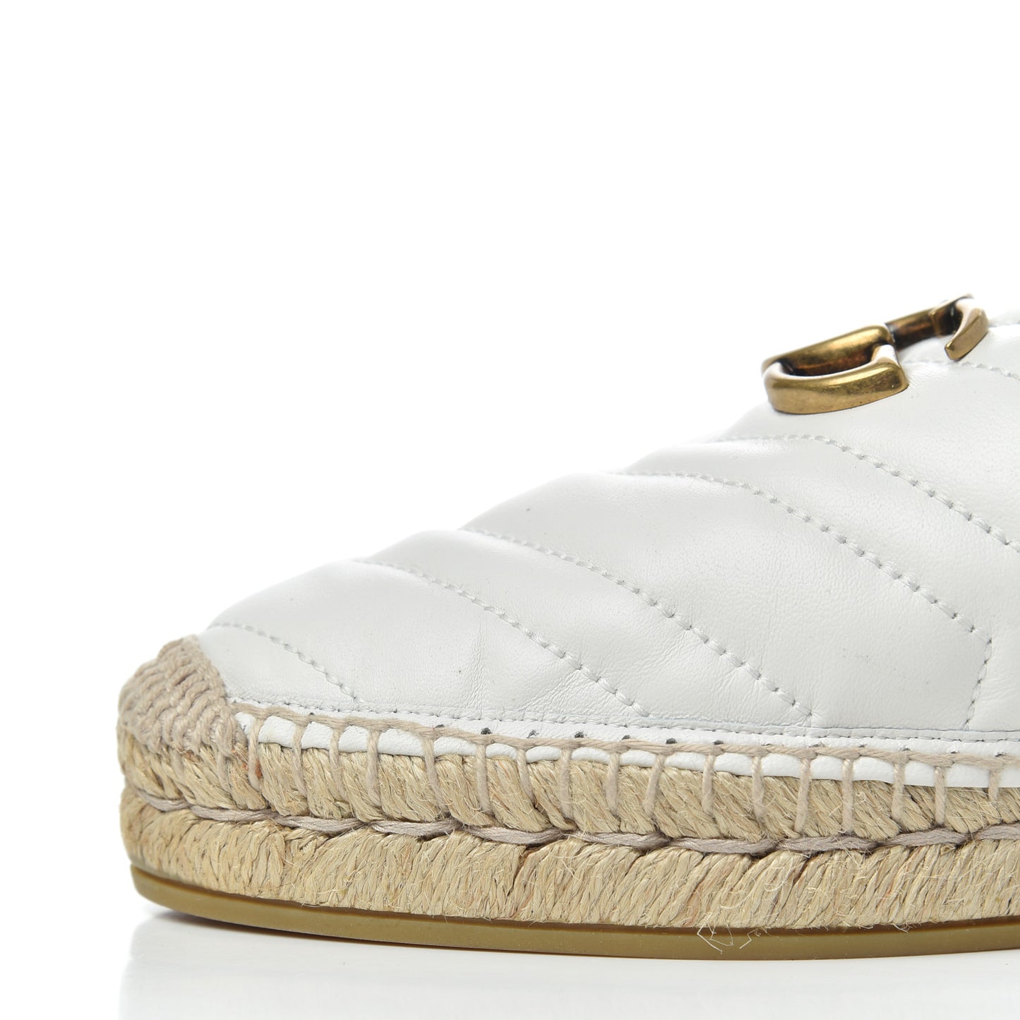 Nappa Matelasse GG Marmont Espadrille Slippers 39 Great White