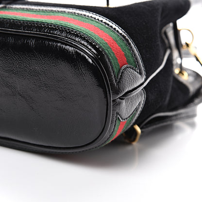 Gucci Suede Patent Web Small Ophidia Bucket Bag Black 9 of 9